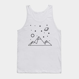 Sky with Saturn and Moon Tank Top